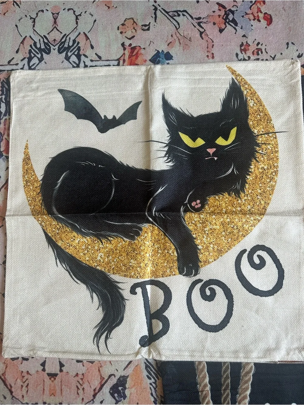Halloween Decorative Pillow Covers Set of 3 - Black & Cream